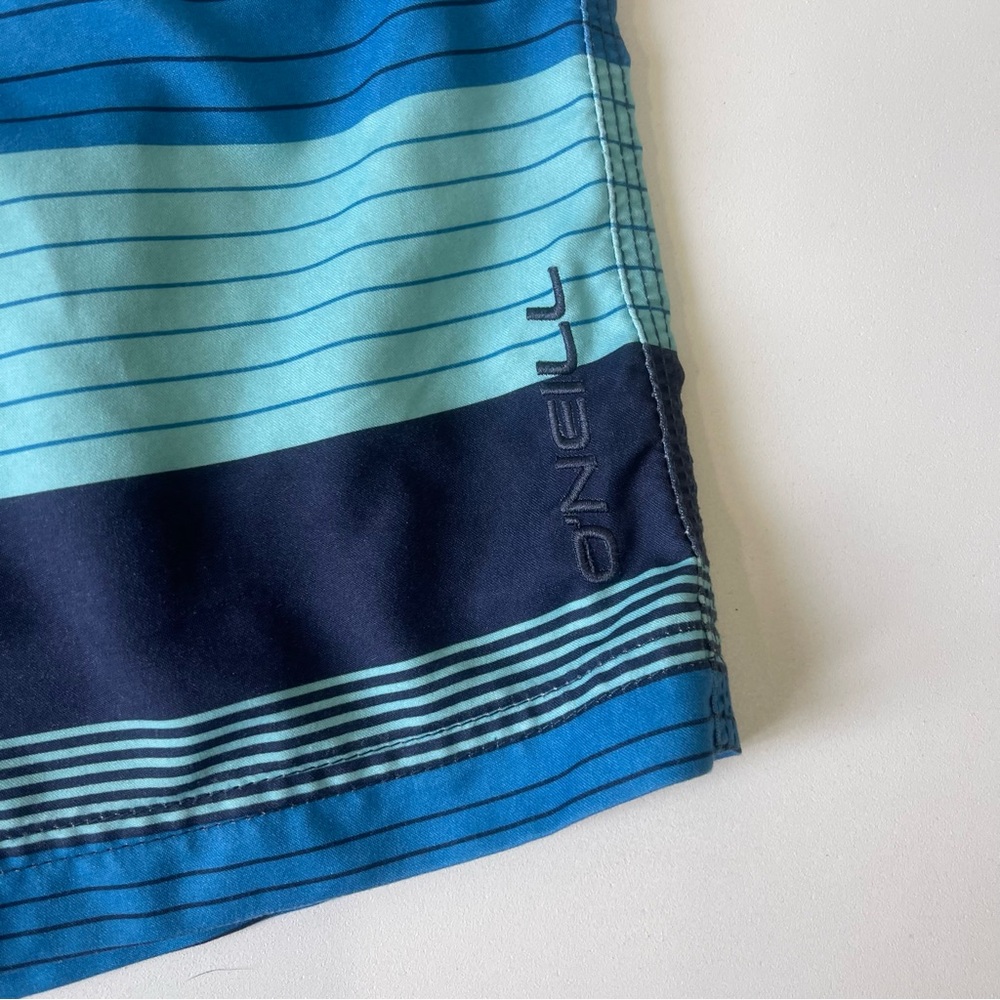 O’Neill Bathing Suit Swim Trunks Blue Striped Size Large - Picture 4 of 7